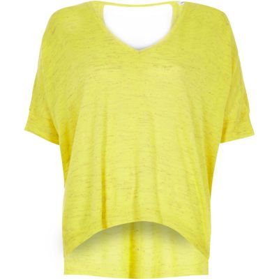 Bright yellow slub linen t-shirt